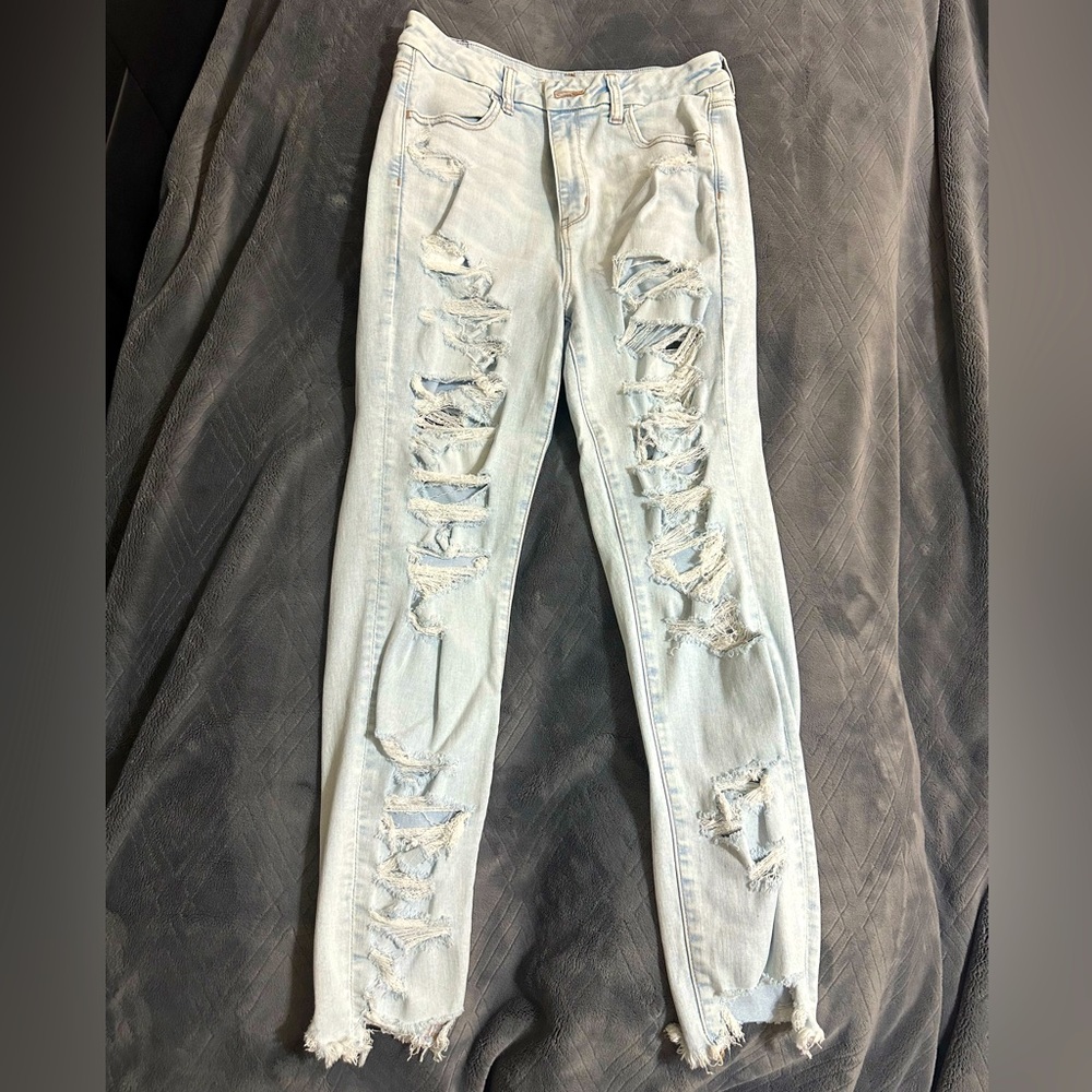 American Eagle curvy super hi-rise jegging light wash 10 long